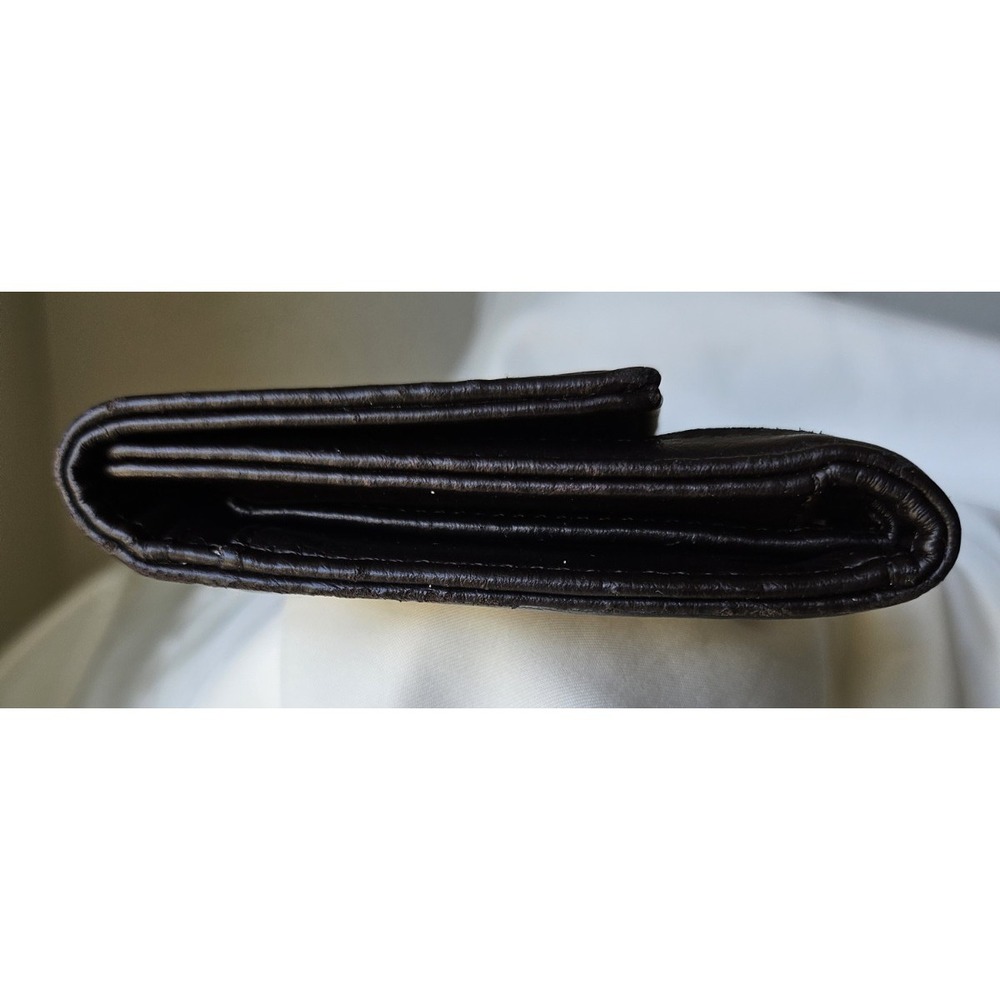 Coach Brown Leather Checkbook Wallet in Signature Canvas - Khaki and Tan - Picture 6 of 16